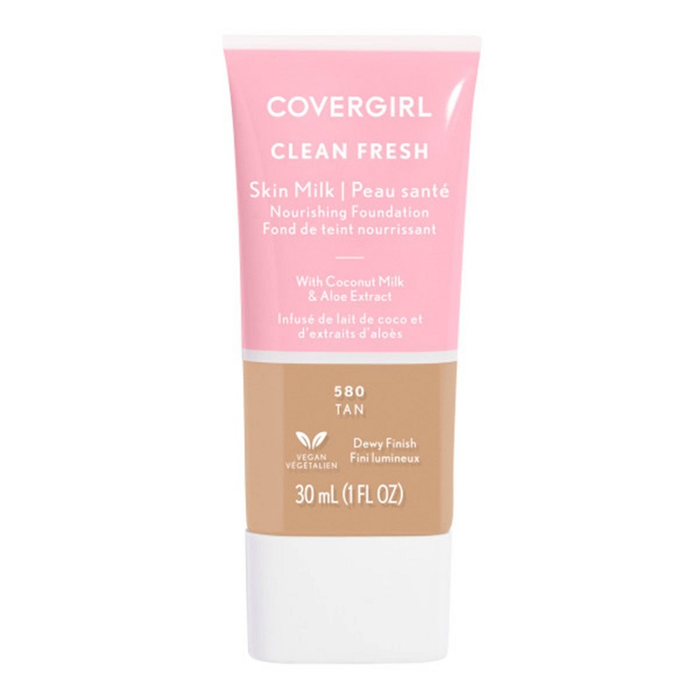 COVERGIRL Clean Fresh Skin Milk Foundation Dewy Finish - 580 Tan - 1 Fl Oz - Bellso